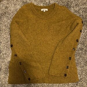 Women's Madewell Button-Detail Sweater - Olive/brown
